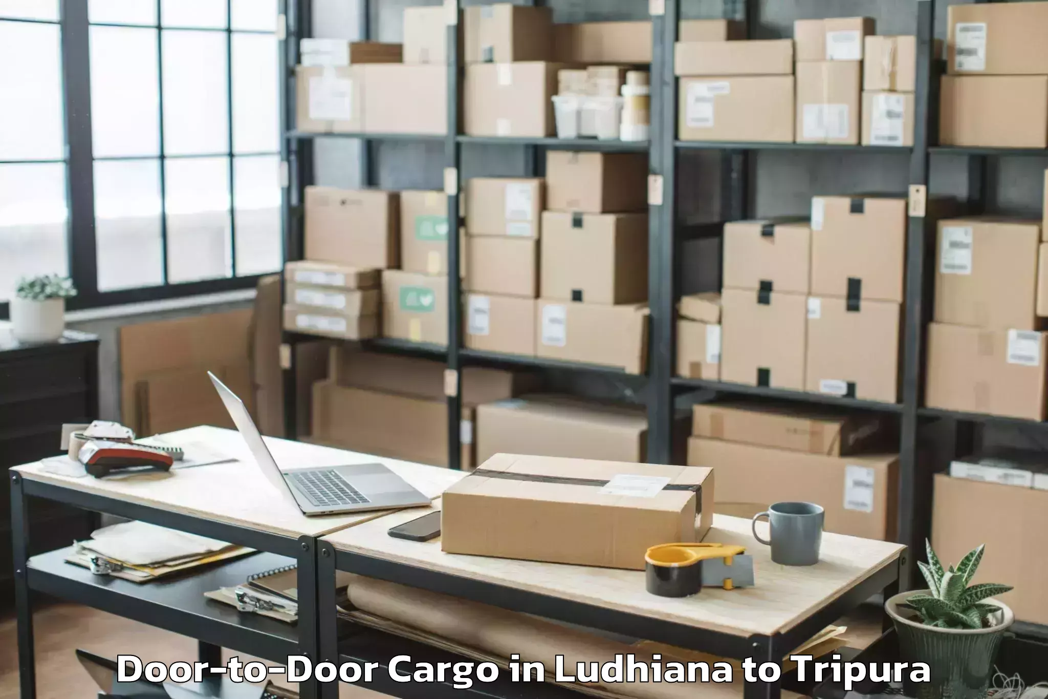 Easy Ludhiana to Amarpur Gomati Door To Door Cargo Booking